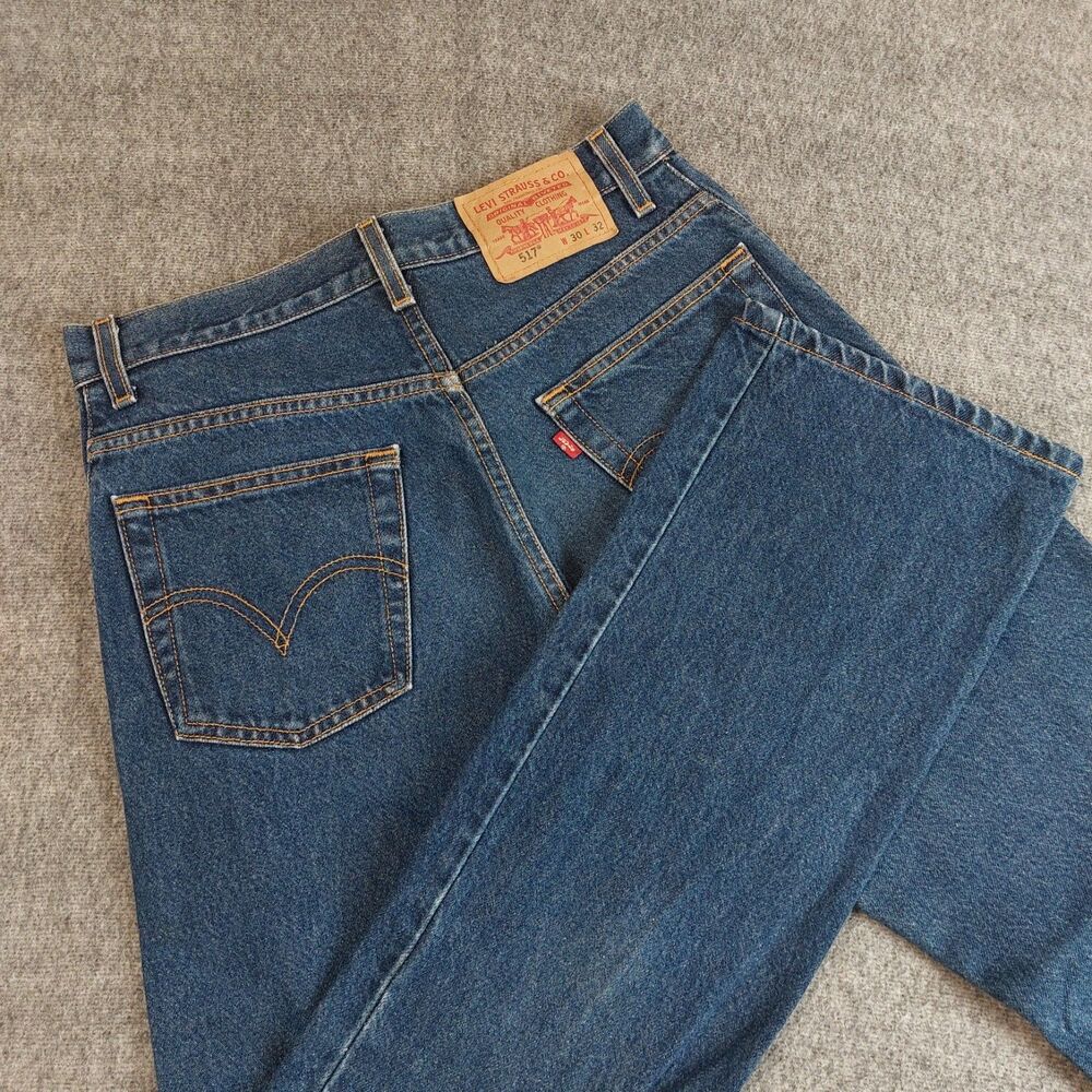 VTG Levis 517 Boot Cut Jeans Mens 30x32 Blue Denim Work Wear Y2K 00s